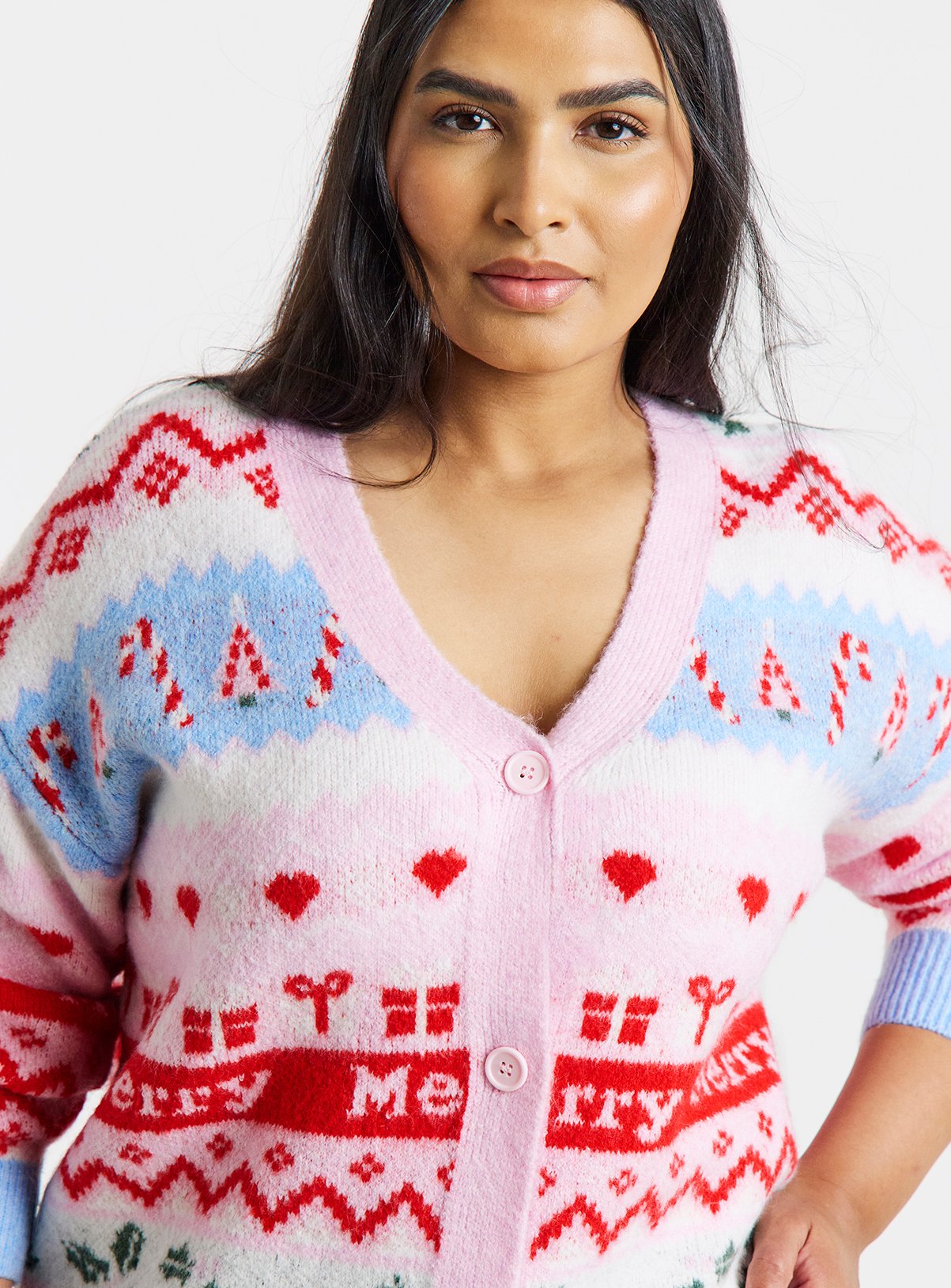 SIMPLY BE Christmas Fair Isle Cardigan 16-18 - Image 4 thumbnail